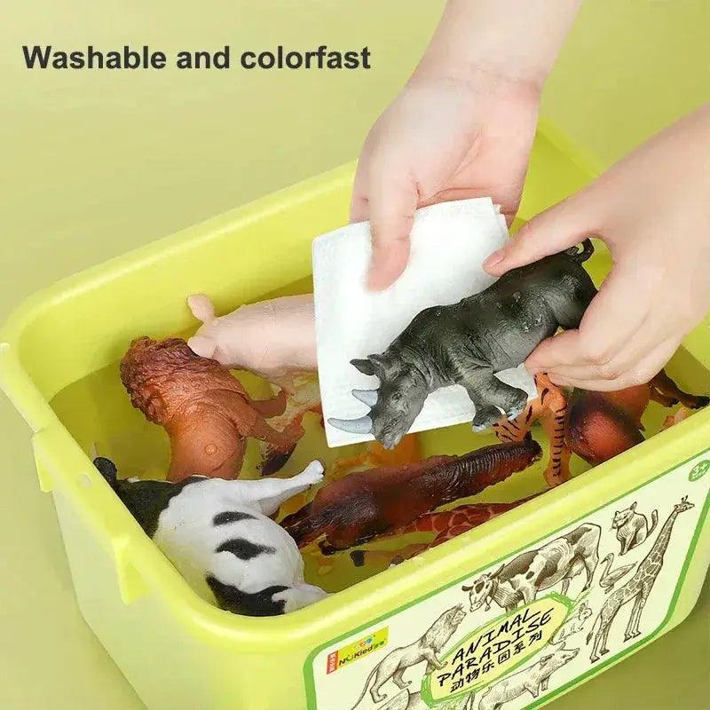  Educational Animal Figure Toy Set With Picture Book -  ToylandEU™