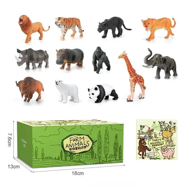  Educational Animal Figure Toy Set With Picture Book -  ToylandEU™