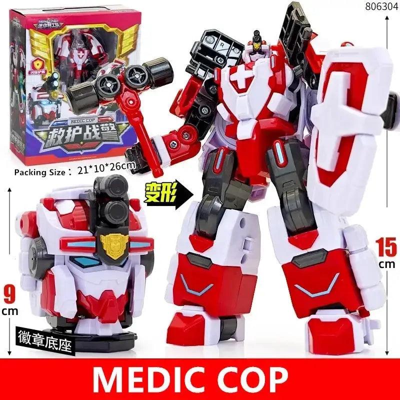  Mini Force Transformation Robot Head Badge Figure Marine Cop -  ToylandEU™