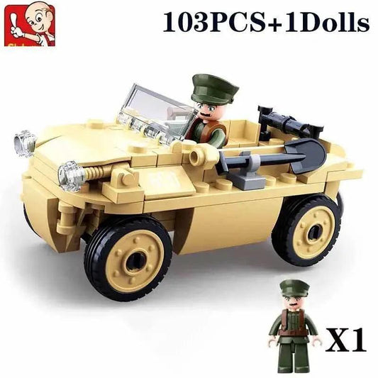  103PCS Military WW2 Amphibious Car Model Bricks Army Soldier Figures Set -  ToylandEU™
