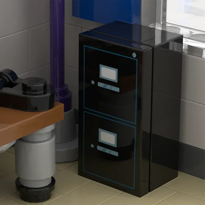 Minifigs Filing Cabinet Made With LEGO Bricks 1.3 Inch High 0.6 Inch Wide 0.5 Inch Deep Includes 2x4 Tile And 2x4 Brick - ToylandEU