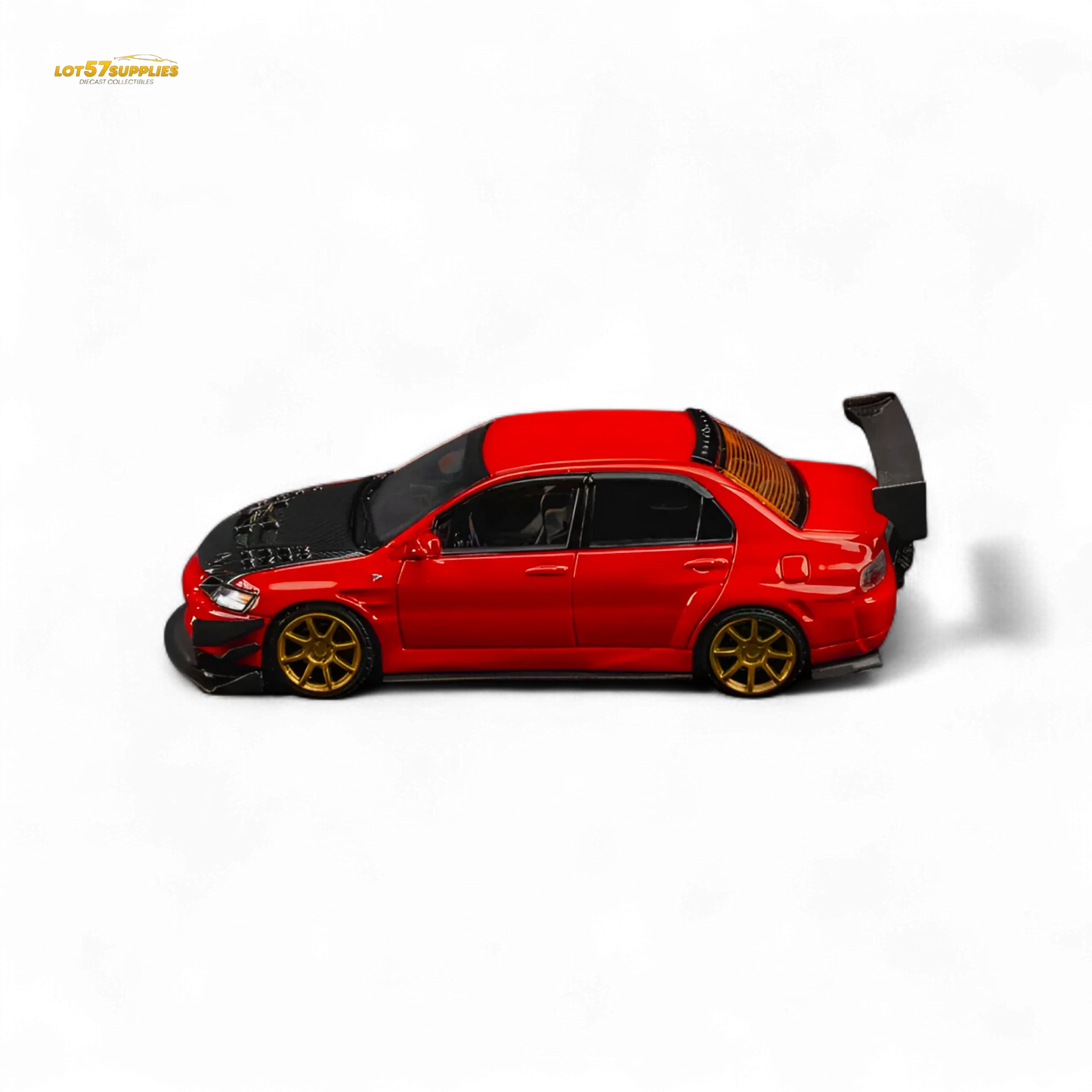 Findclassically Mitsubishi Lancer 9th Gen Red Carbon Hood 1:64 - ToylandEU