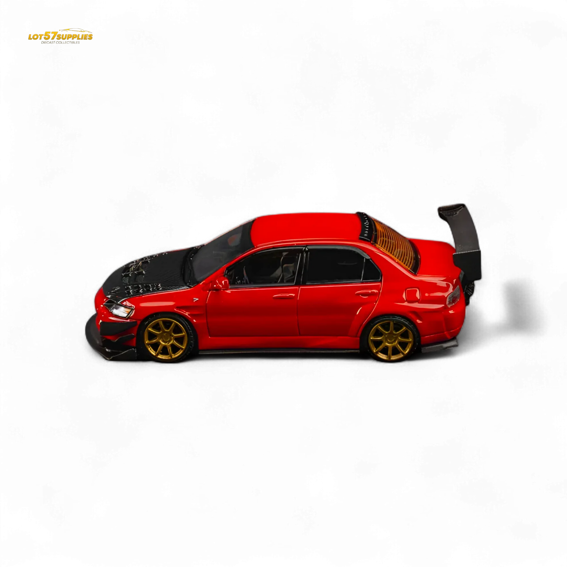 Findclassically Mitsubishi Lancer 9th Gen Red Carbon Hood 1:64 - ToylandEU