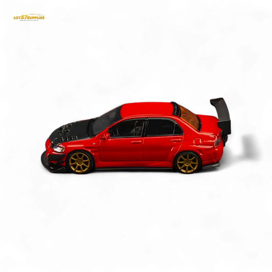  Mitsubishi Lancer 9th Gen Diecast 1 64 Red Carbon Hood -  ToylandEU™