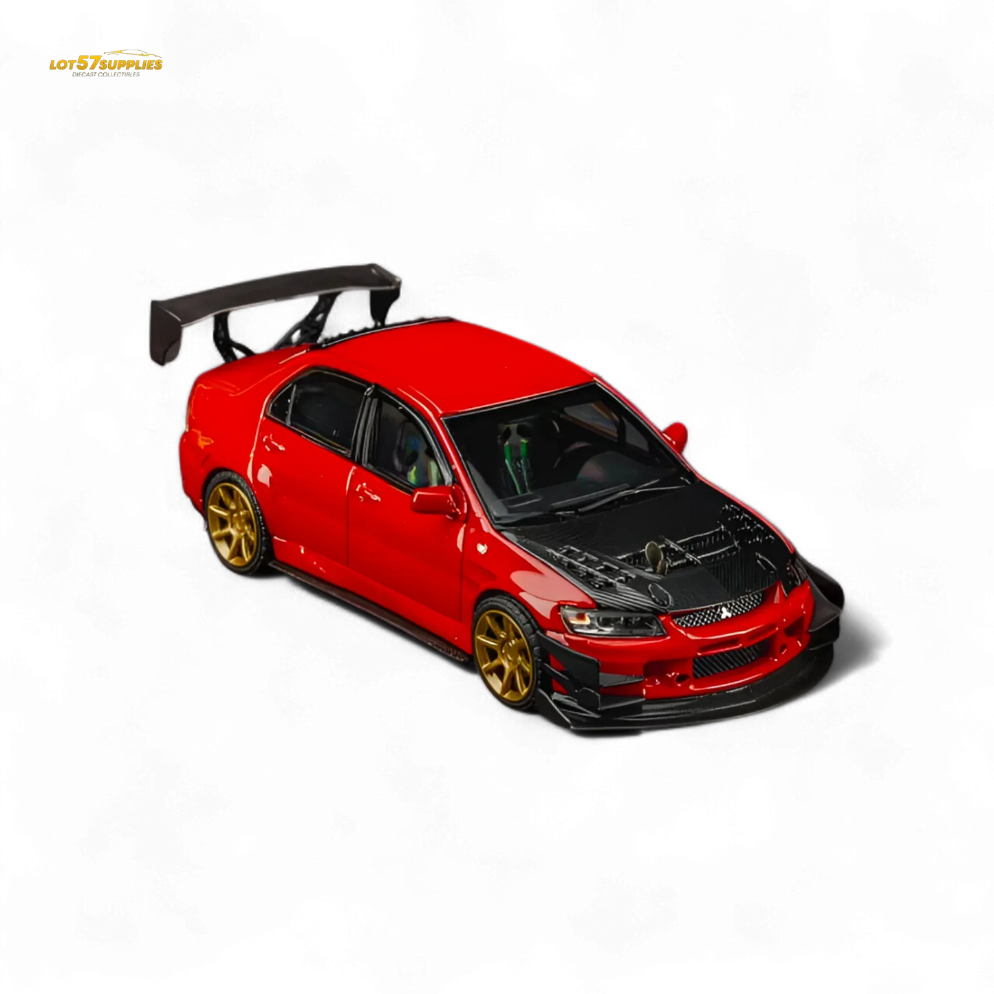 Findclassically Mitsubishi Lancer 9th Gen Red Carbon Hood 1:64 - ToylandEU