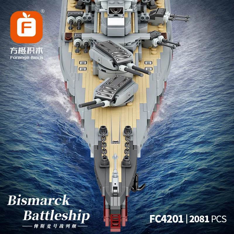 Fine Building Block Set 2081 Piece Bismarck Battleship Gift - ToylandEU