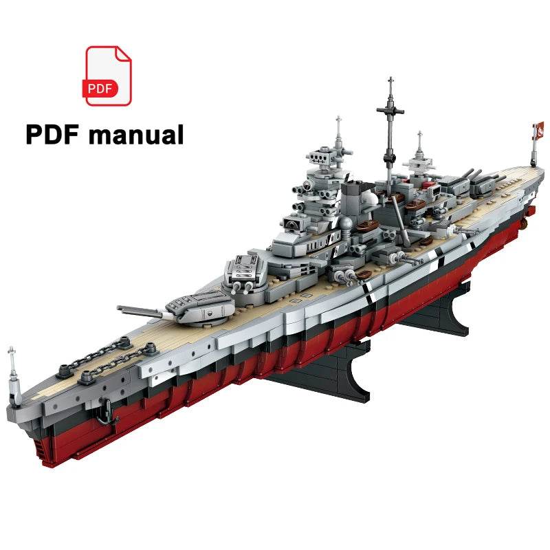 Fine Building Block Set 2081 Piece Bismarck Battleship Gift - ToylandEU