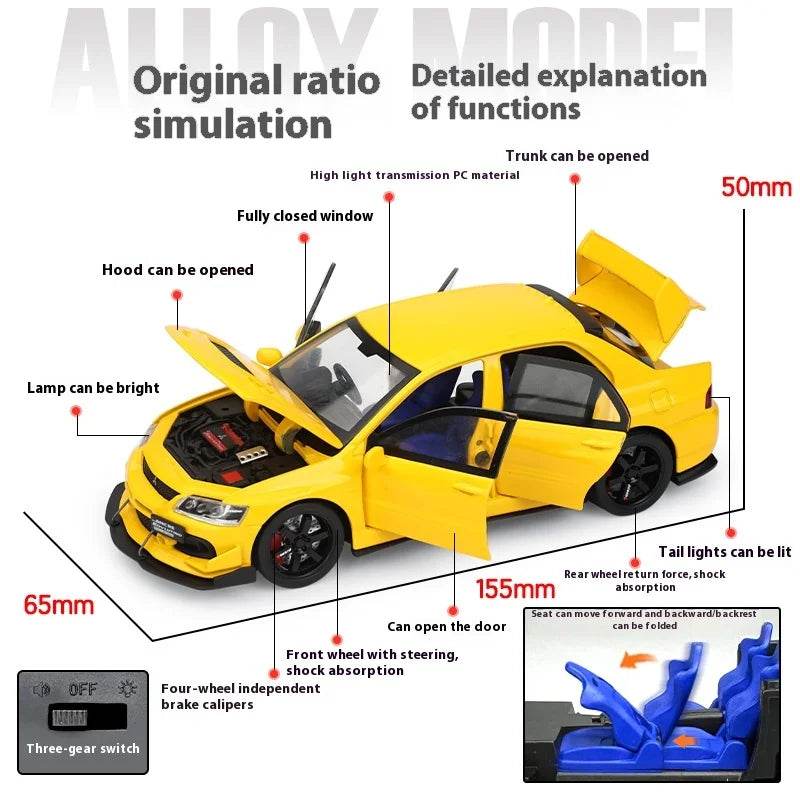 Fine Diecast Car Mitsubishi Lancer Evolution IX Sound Gift - ToylandEU