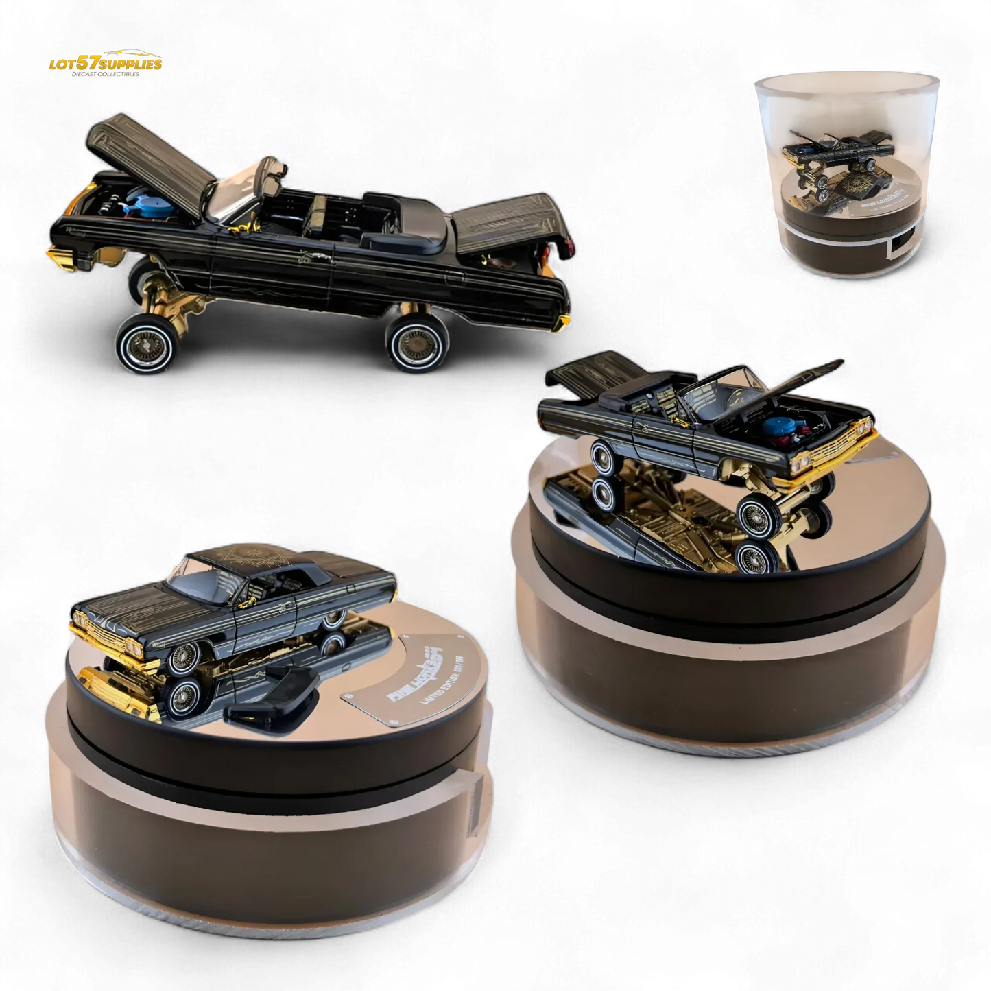 Chevrolet Impala Lowrider Diecast 1:64 Limited Black Gold Edition - ToylandEU