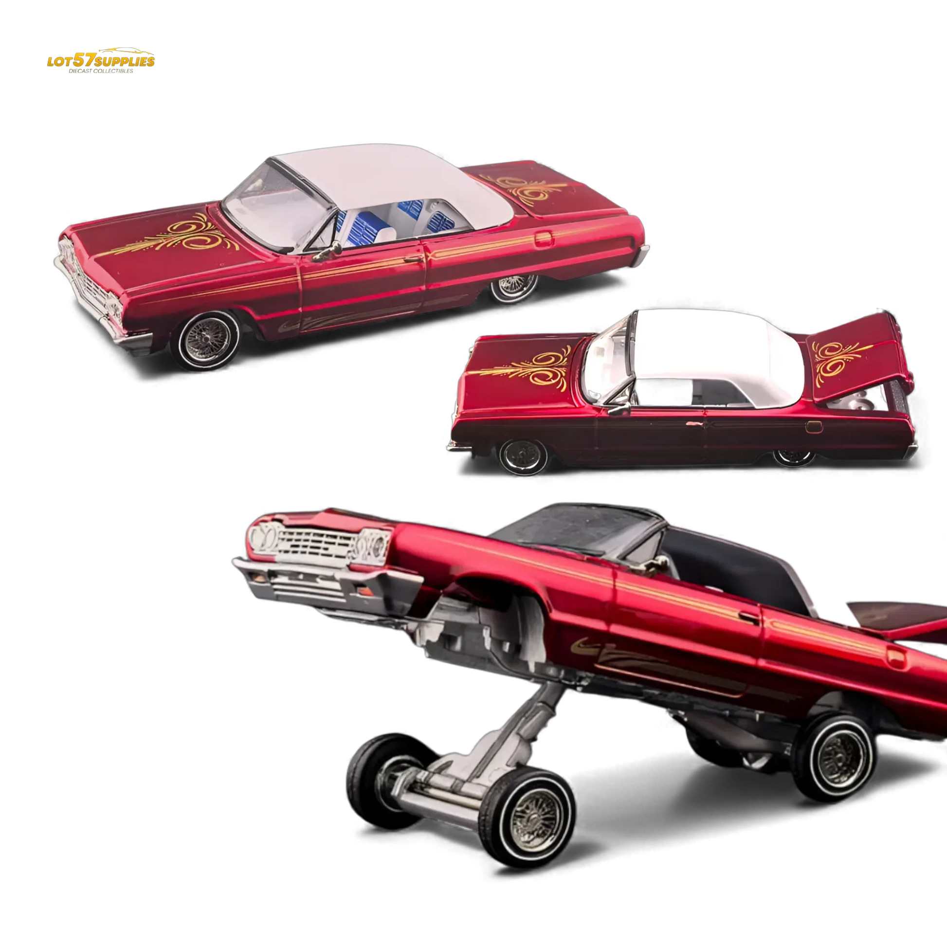Fine Works64 Chevrolet Impala Transparent Red 1:64 - ToylandEU