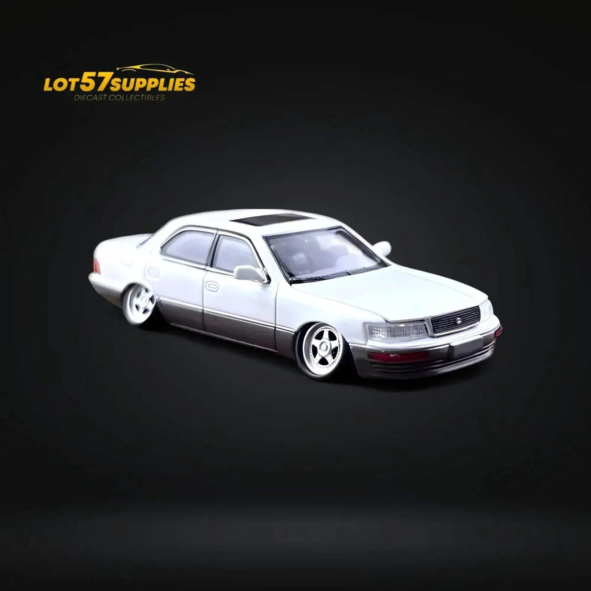 Fine works64 Lexus LS400 - White/Gray Double Stanced 1:64 - ToylandEU