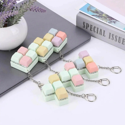  Finger Keyboard Fidget Toys 4-Button Keyboard Fidget Clicker Keychain Finger Calming Keychain Stress Relief Toys for Kids Adults -  ToylandEU™