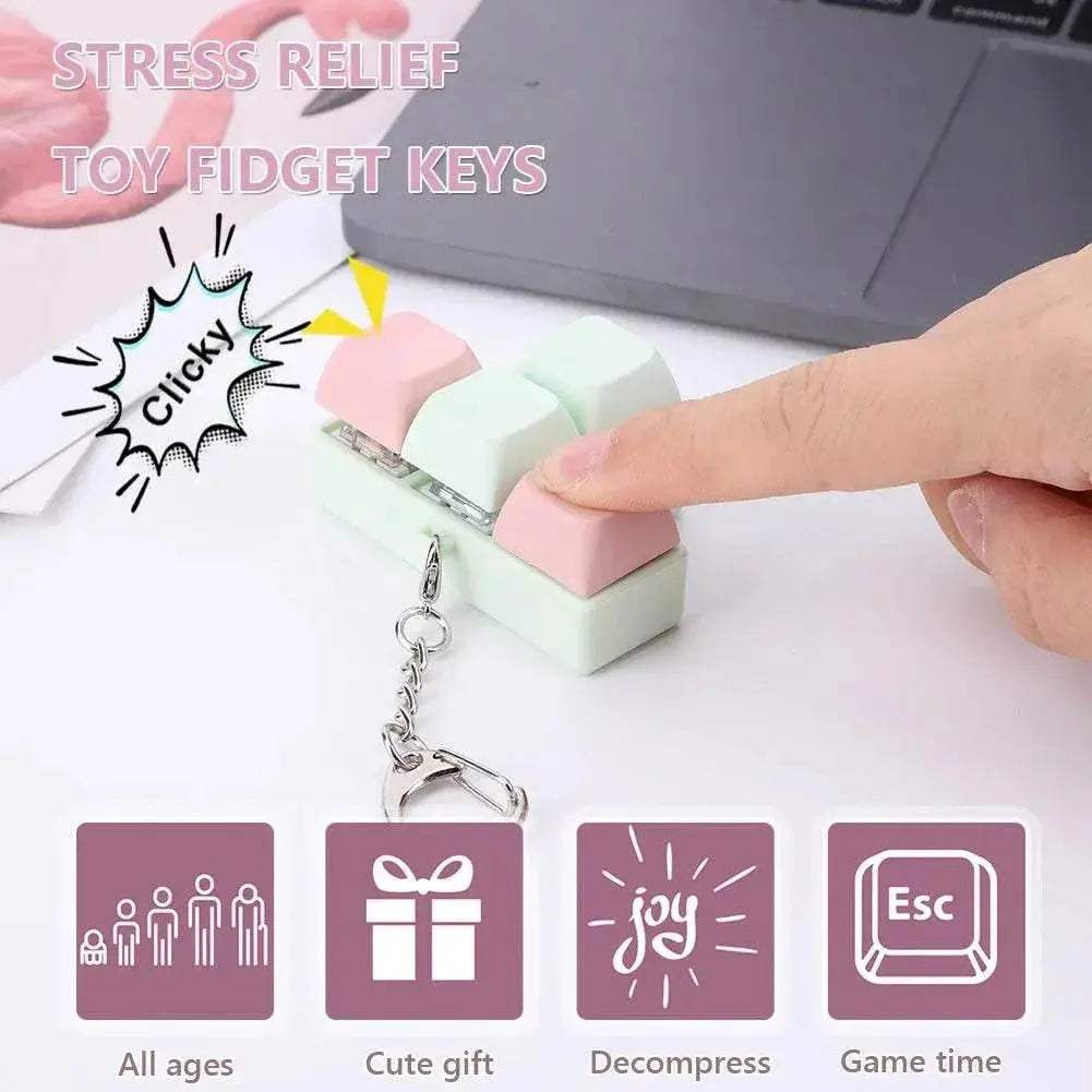  Finger Keyboard Fidget Toys 4-Button Keyboard Fidget Clicker Keychain Finger Calming Keychain Stress Relief Toys for Kids Adults -  ToylandEU™