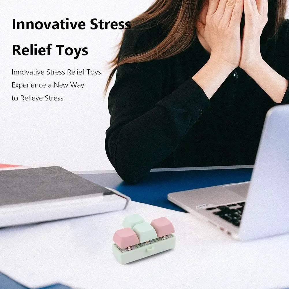  Finger Keyboard Fidget Toys 4-Button Keyboard Fidget Clicker Keychain Finger Calming Keychain Stress Relief Toys for Kids Adults -  ToylandEU™