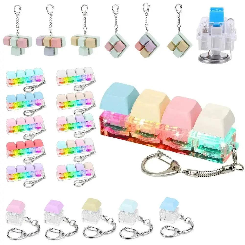  Finger Keyboard Fidget Toys 4 Keys Keyboard Clicker Toy Decompress Fingertip Keychain Finger Calming Keychain Stress Relief Toy -  ToylandEU™
