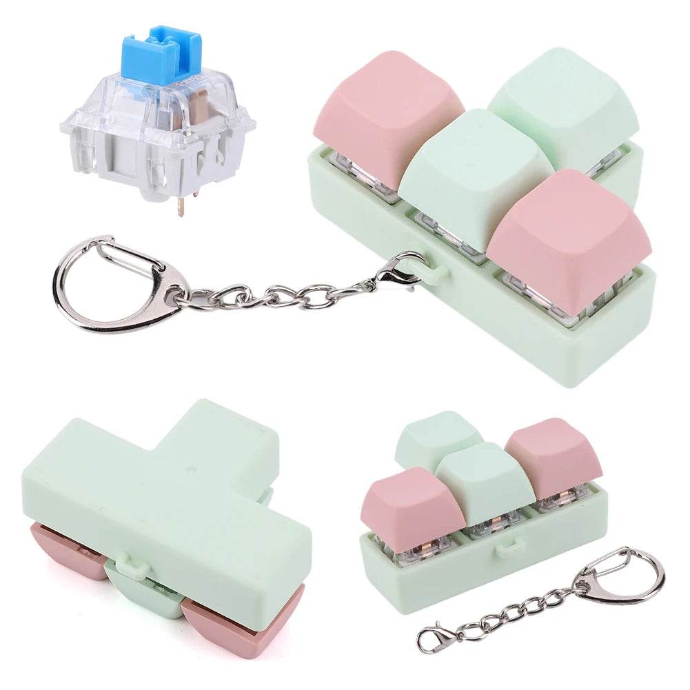 Finger Keyboard Fidget Toys 4 Keys Keyboard Clicker Toy Decompress Fingertip Keychain Finger Calming Keychain Stress Relief Toy - ToylandEU
