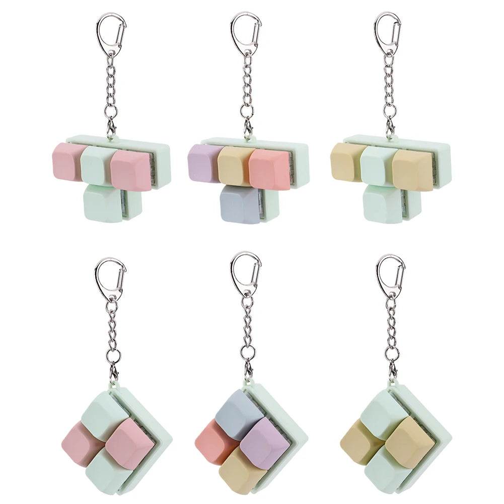 Finger Keyboard Fidget Toys 4 Keys Keyboard Clicker Toy Decompress Fingertip Keychain Finger Calming Keychain Stress Relief Toy - ToylandEU