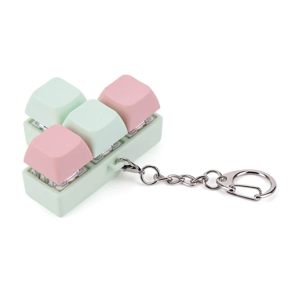 Finger Keyboard Fidget Toys 4 Keys Keyboard Clicker Toy Decompress Fingertip Keychain Finger Calming Keychain Stress Relief Toy - ToylandEU