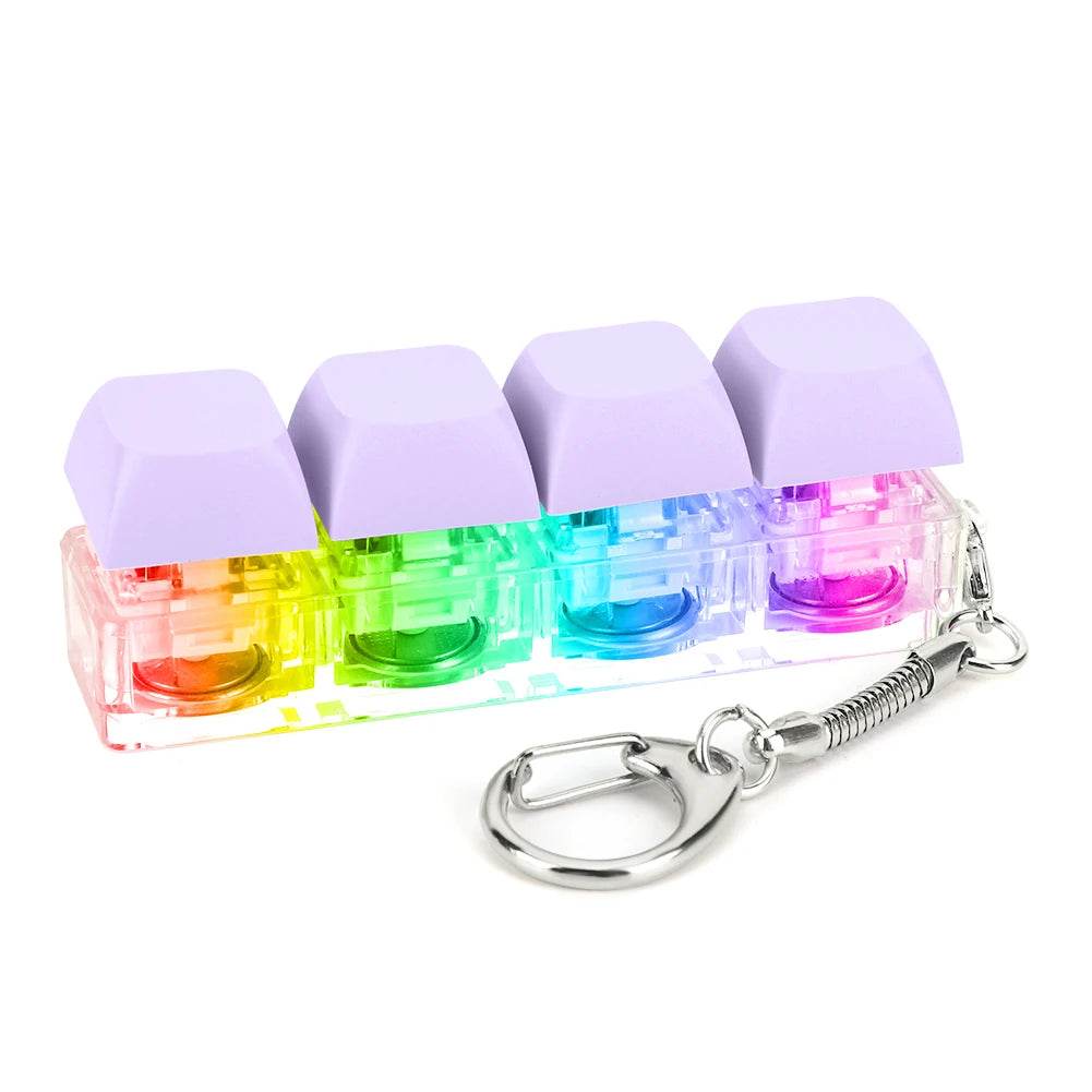 Finger Keyboard Fidget Toys 4 Keys Keyboard Clicker Toy Decompress Fingertip Keychain Finger Calming Keychain Stress Relief Toy - ToylandEU