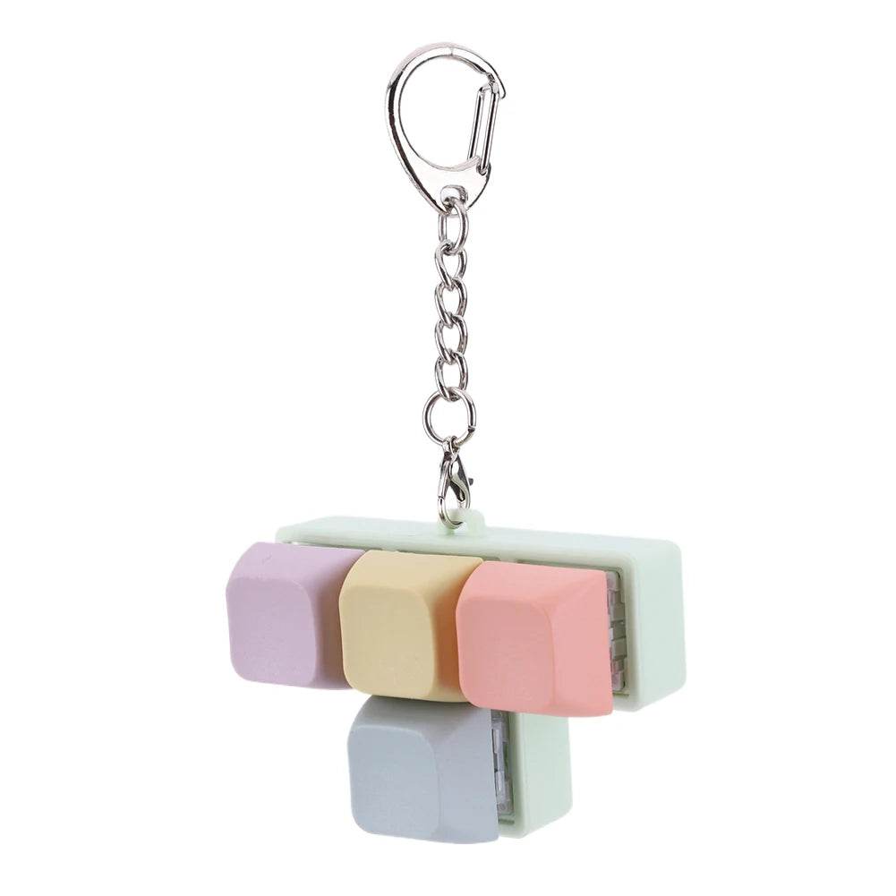 Finger Keyboard Fidget Toys 4 Keys Keyboard Clicker Toy Decompress Fingertip Keychain Finger Calming Keychain Stress Relief Toy - ToylandEU