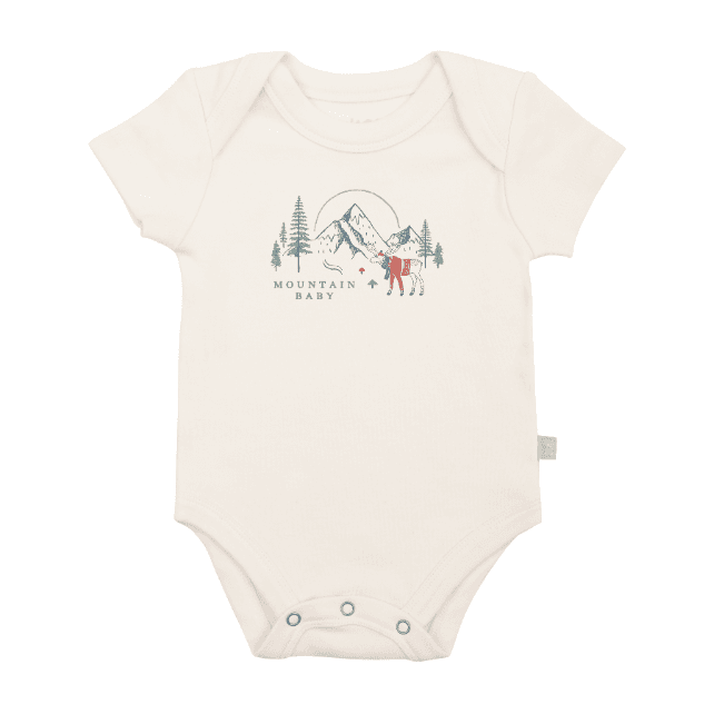 Baby Bodysuit | Organic Cotton | Graphic Mountain Design | Unisex Infant
