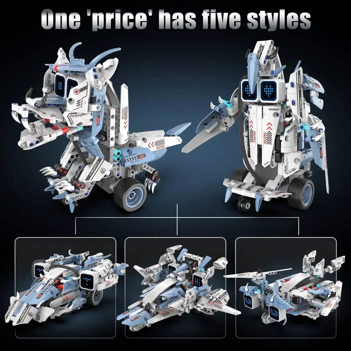 Fire Breathing Dragon Five In One Programmable STEM Robot Toy - ToylandEU