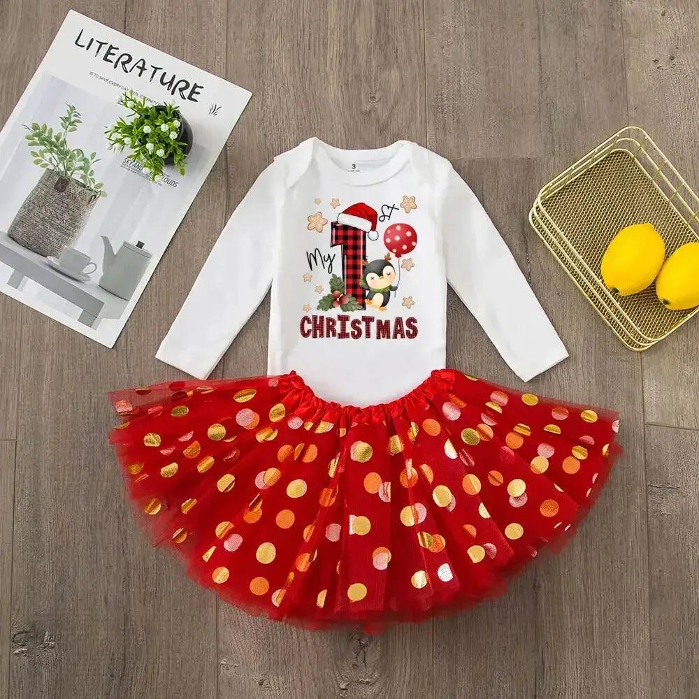  First Christmas Baby Romper Tutu Set Deer Print -  ToylandEU™