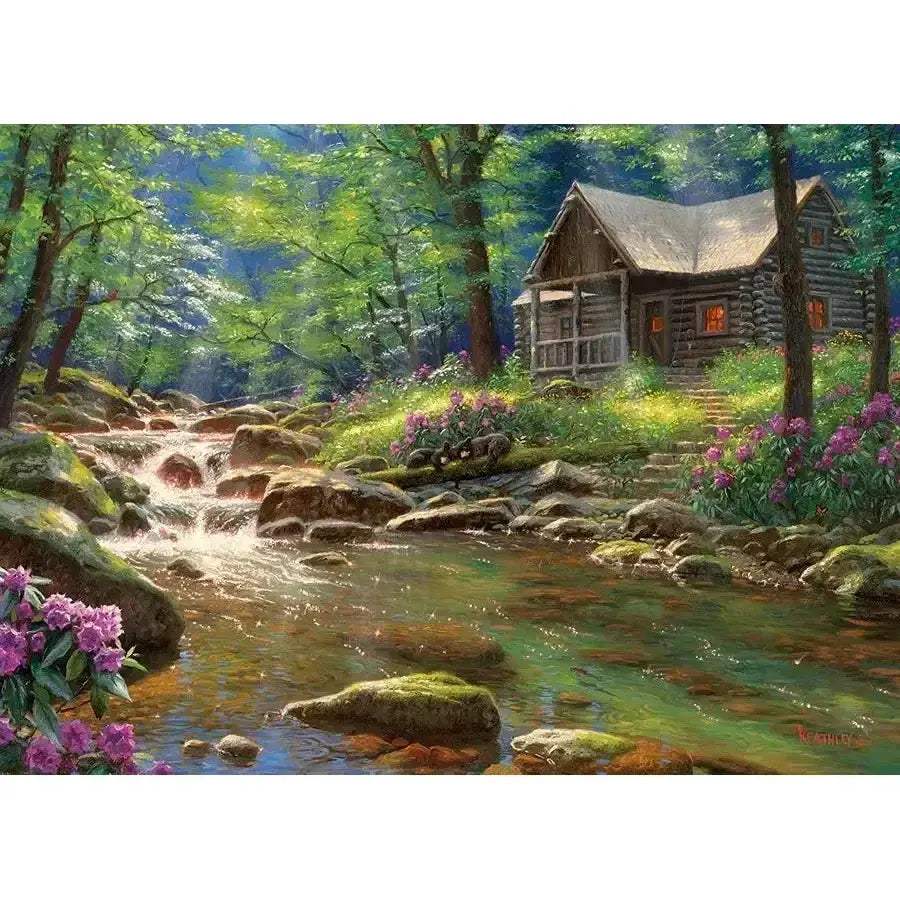 Fishing Cabin 1000 Piece Jigsaw Puzzle Relaxing Wilderness Scene - ToylandEU