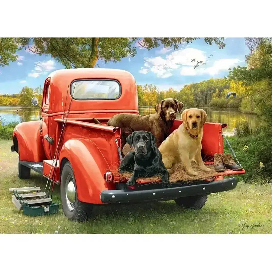 Fishing Friends 1000 Piece Jigsaw Puzzle Relaxing Lake Scene - ToylandEU