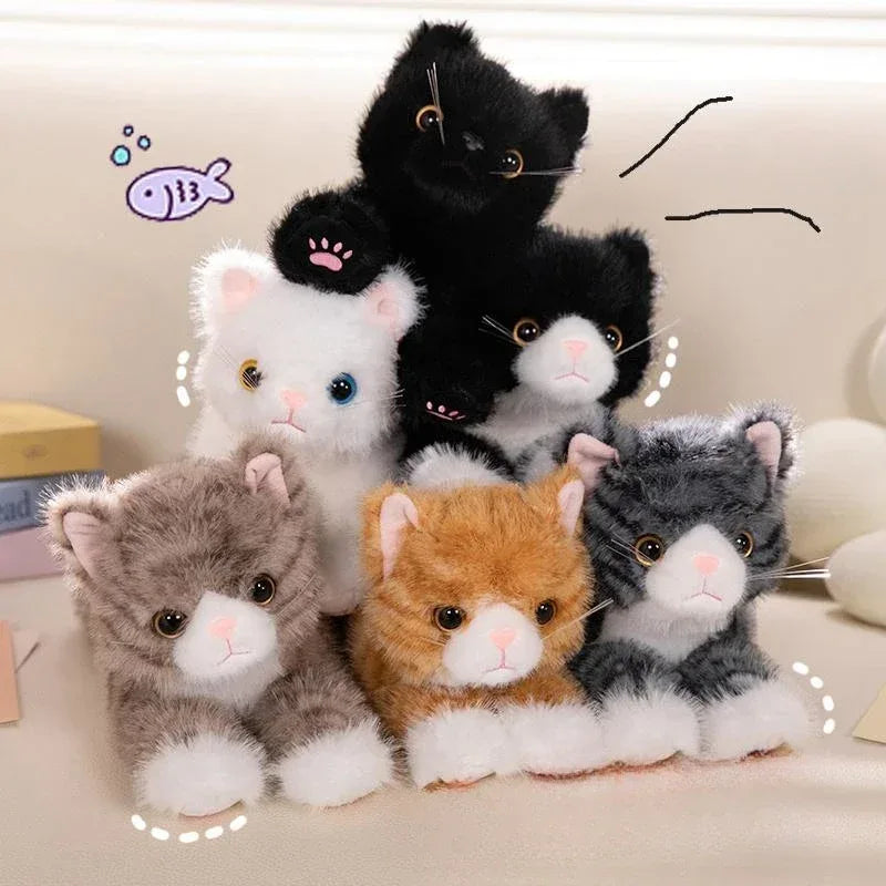Five Color Plush Cat Toy Soft Stuffed Realistic Kitten Gift - ToylandEU