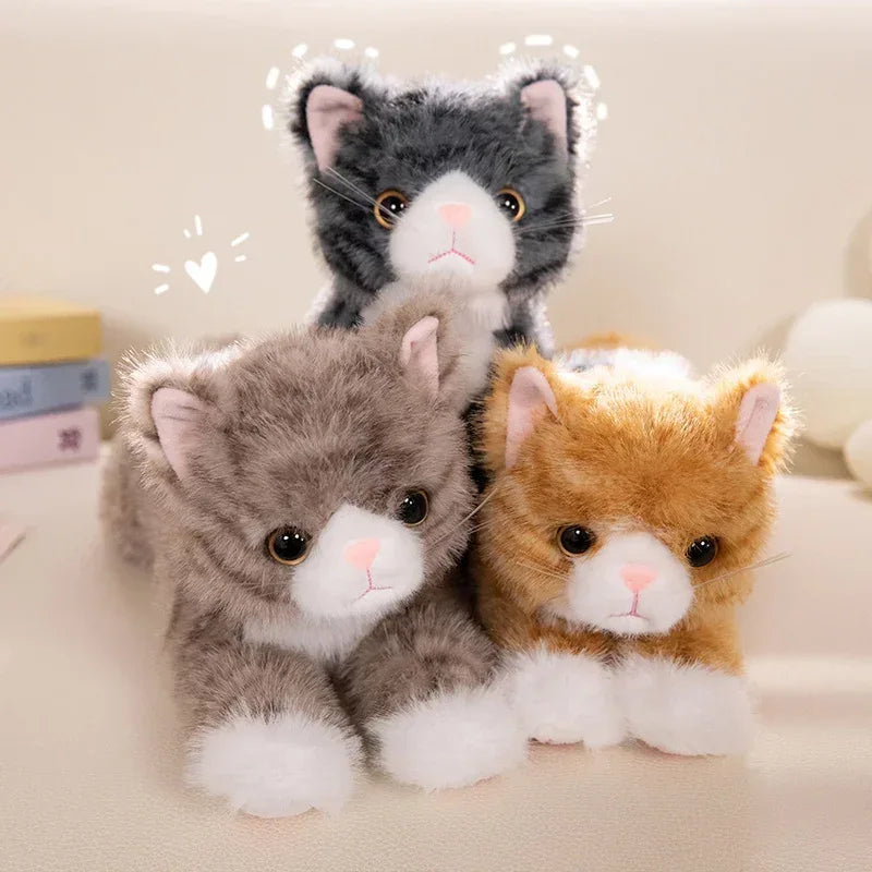 Five Color Plush Cat Toy Soft Stuffed Realistic Kitten Gift - ToylandEU