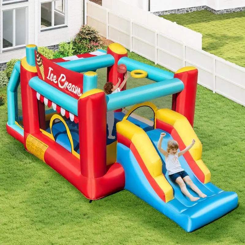  Five In One Inflatable Bounce House Ball Pit Slide Safe -  ToylandEU™