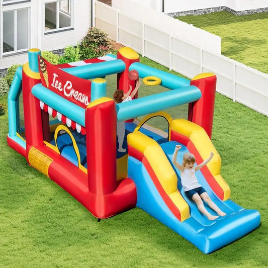 Five-In-One Inflatable Bounce House With Ball Pit And Slide