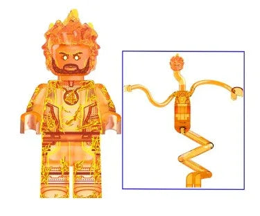 Flame Flight Hero Custom Figure With Base Plate ABS Plastic Red Flame Design Standard Figure Size - ToylandEU