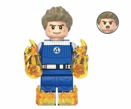 Flame Hero Custom Figure, ABS Plastic, Includes Figure, Base And Accessories, Compatible With LEGO Blocks - ToylandEU