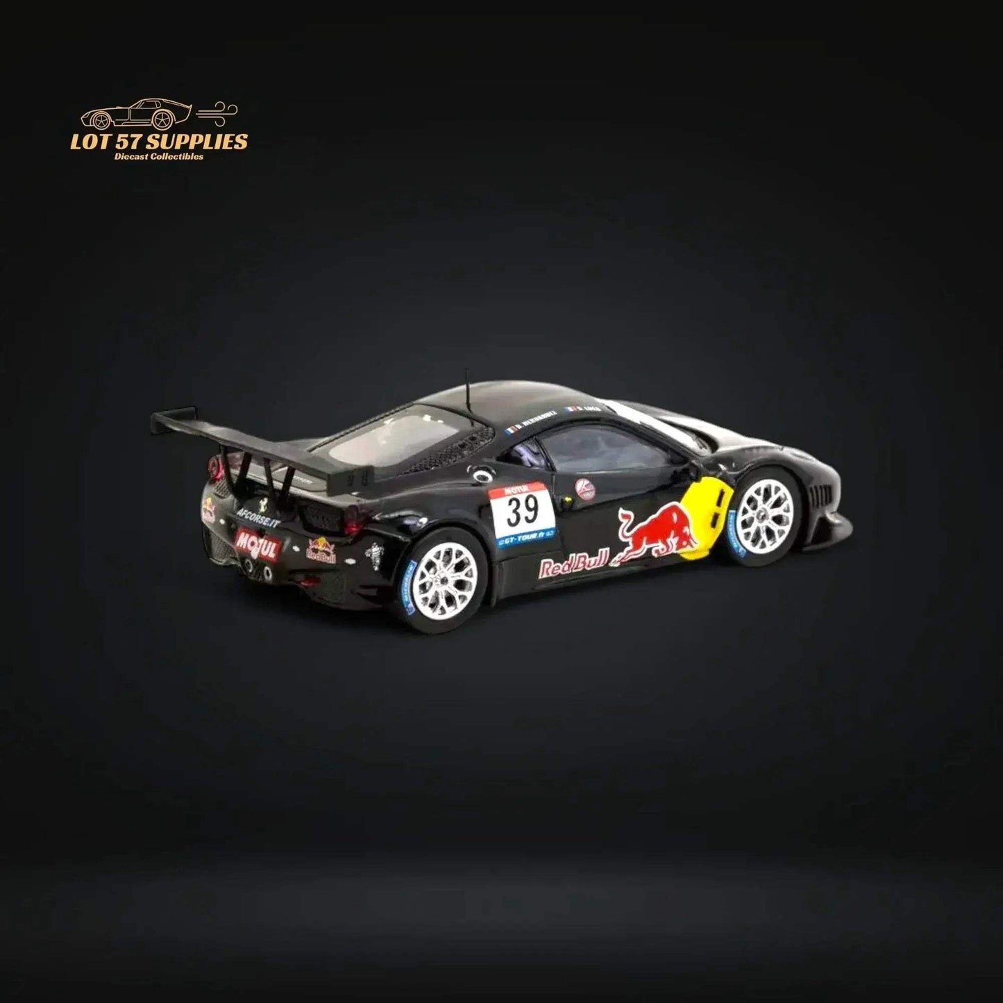 Tarmac Works Hobby64 Ferrari 458 Italia GT3 #39 GT TOUR 2011 Red Bull 1:64 - ToylandEU