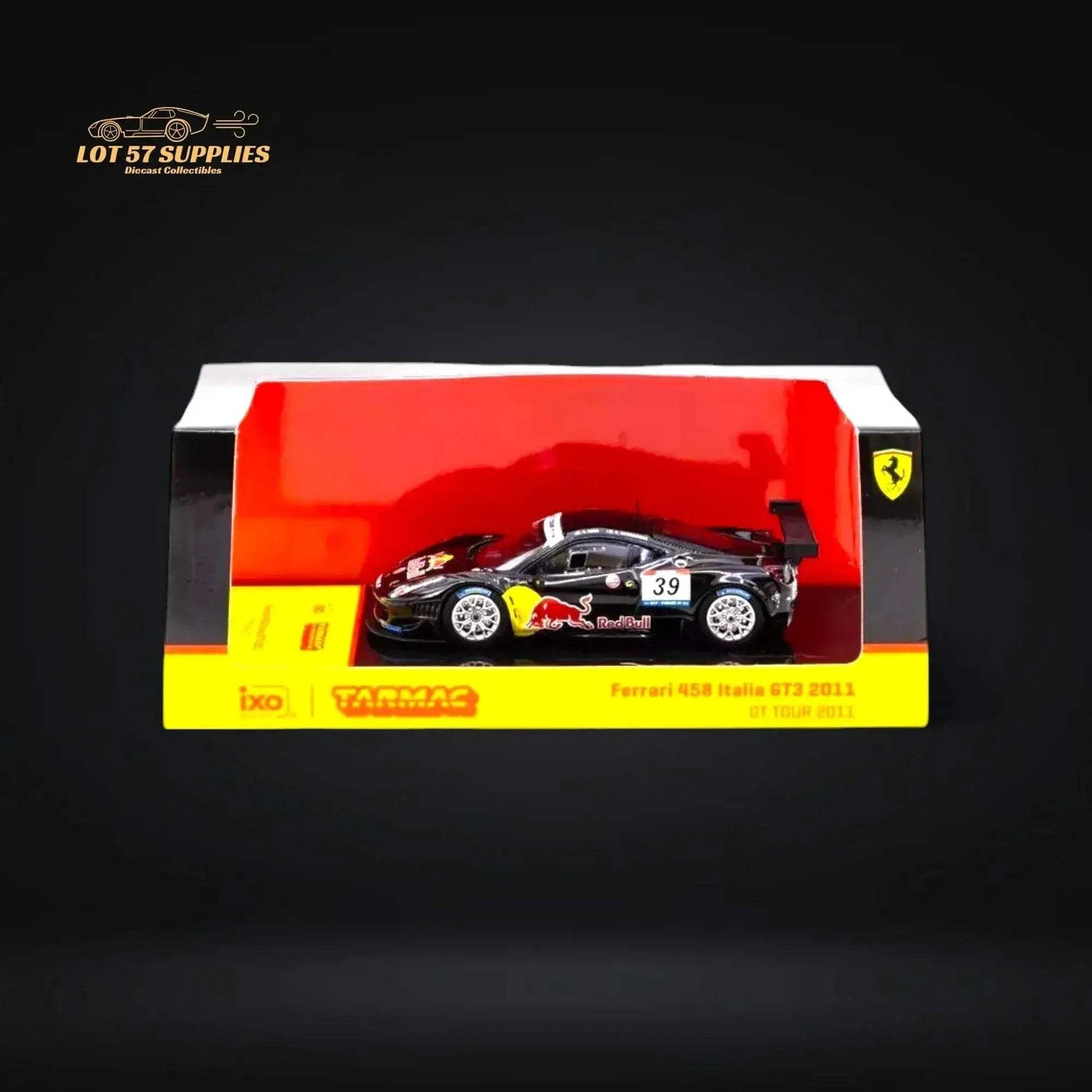 Tarmac Works Hobby64 Ferrari 458 Italia GT3 #39 GT TOUR 2011 Red Bull 1:64 - ToylandEU