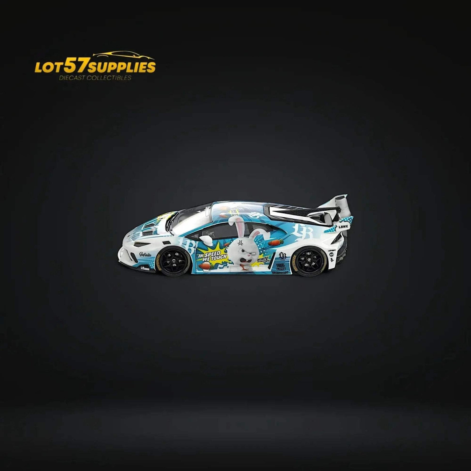 Flame Lamborghini Huracan GT LP610 LB Blue White Rabbit Luminous 1:64 - ToylandEU