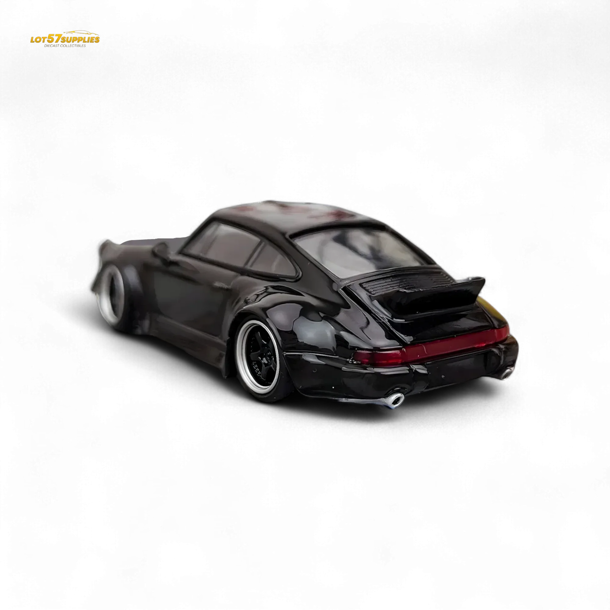 Flame Porsche 964 RWB Ducktail in Gloss Black 1:64 - ToylandEU