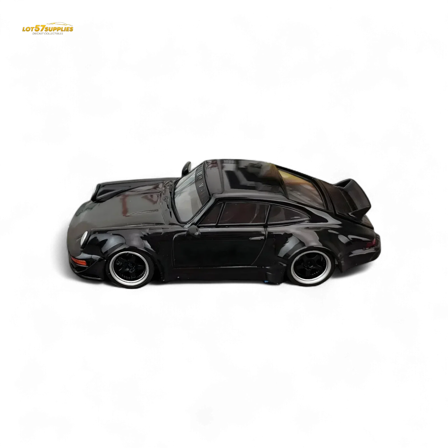 Flame Porsche 964 RWB Ducktail in Gloss Black 1:64 - ToylandEU