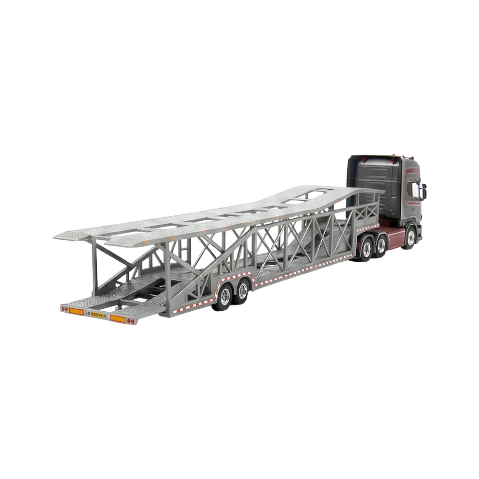 Flame Scania Car Carrier Transport Truck Grey Red 1:64 - Limited to 299 Pcs - ToylandEU