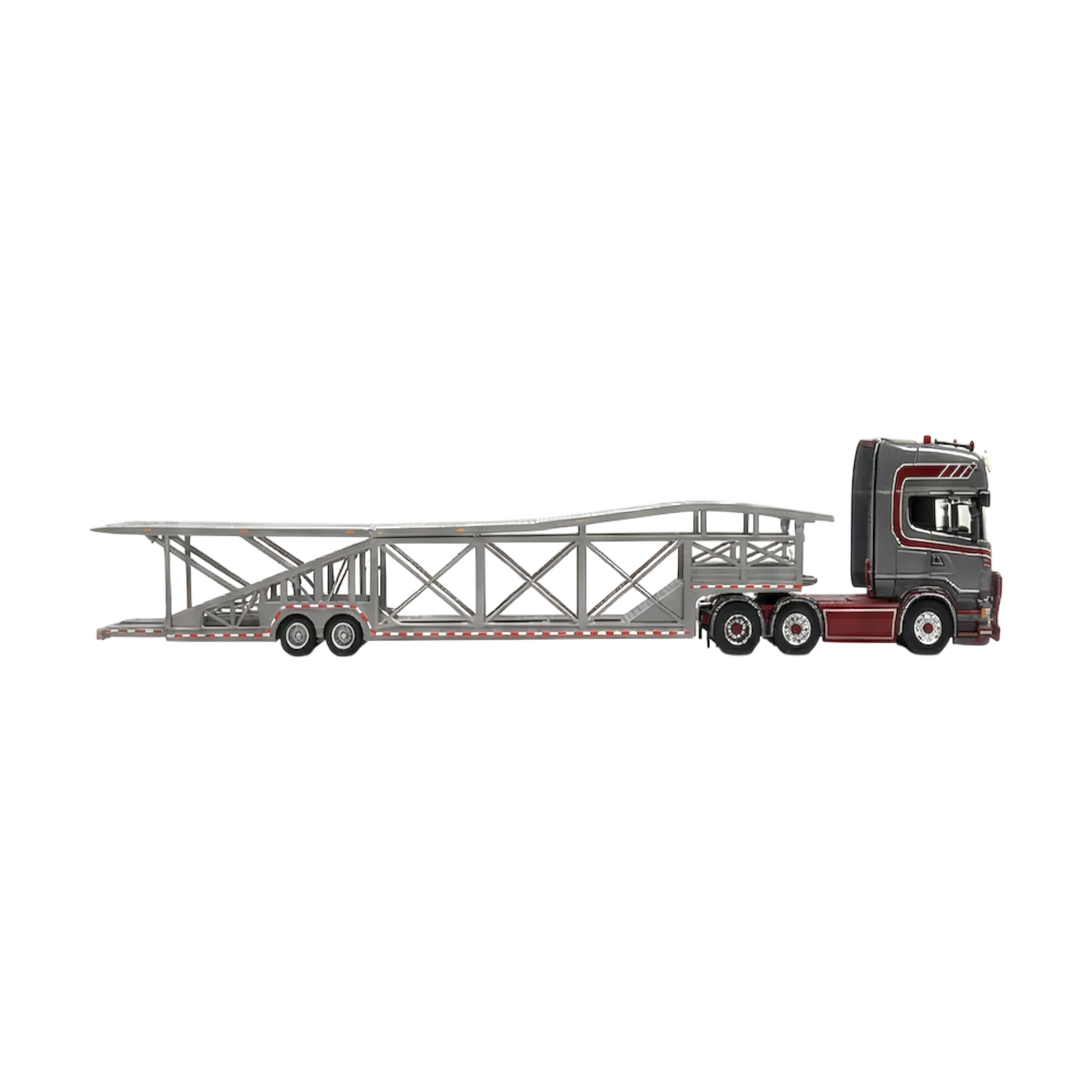 Flame Scania Car Carrier Transport Truck Grey Red 1:64 - Limited to 299 Pcs - ToylandEU