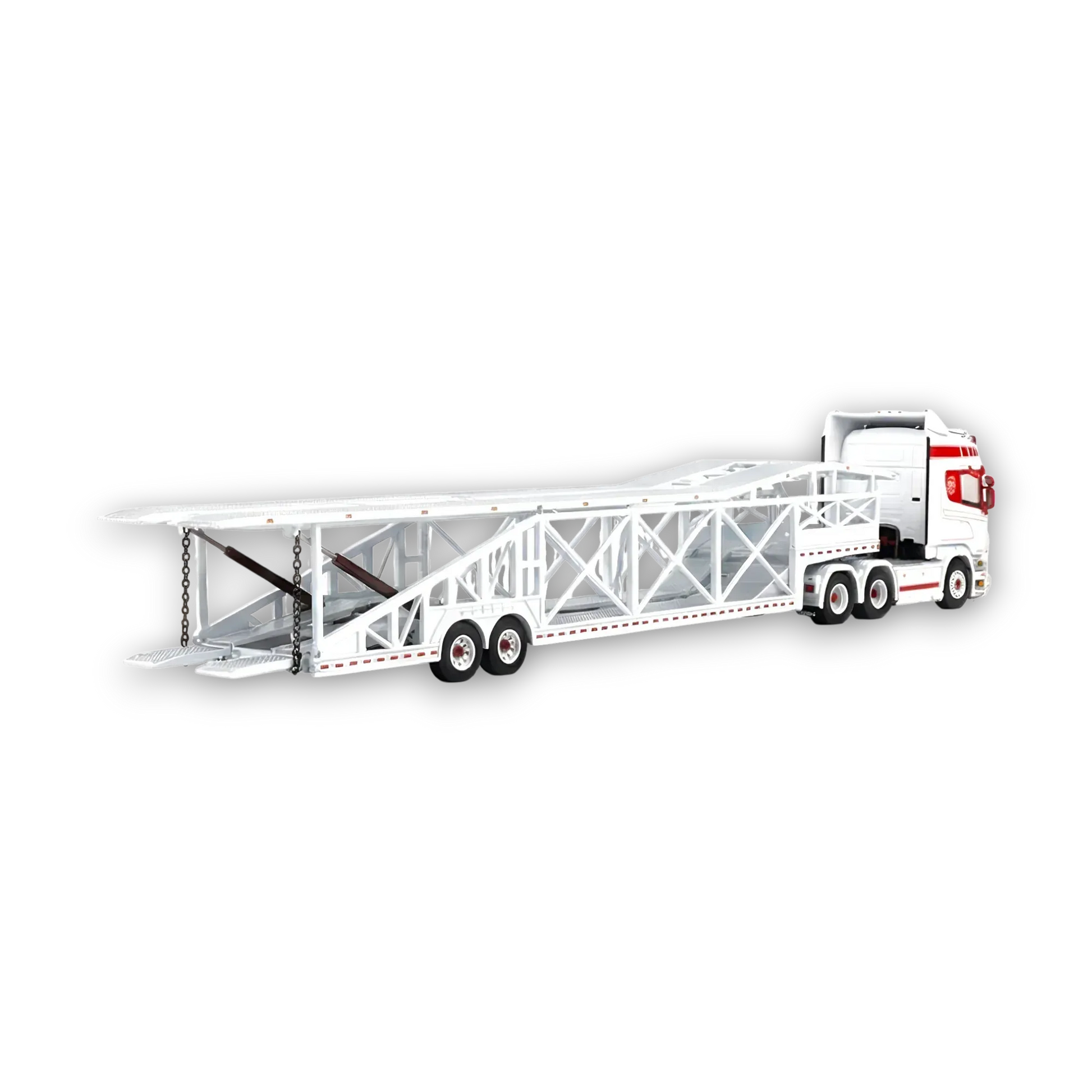 Flame Scania Car Carrier Transport Truck Red White 1:64 - Limited to 299 Pcs - ToylandEU