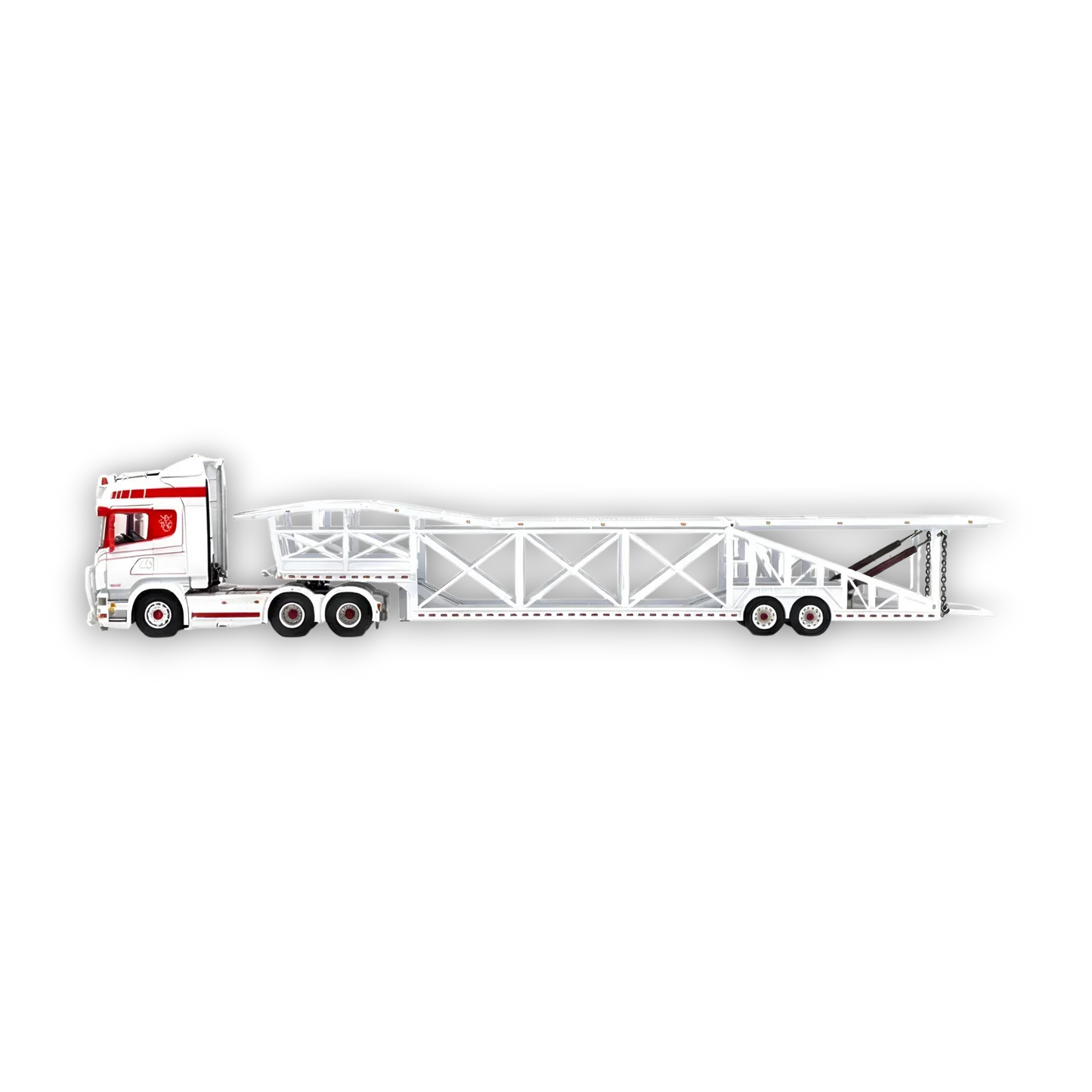 Flame Scania Car Carrier Transport Truck Red White 1:64 - Limited to 299 Pcs - ToylandEU
