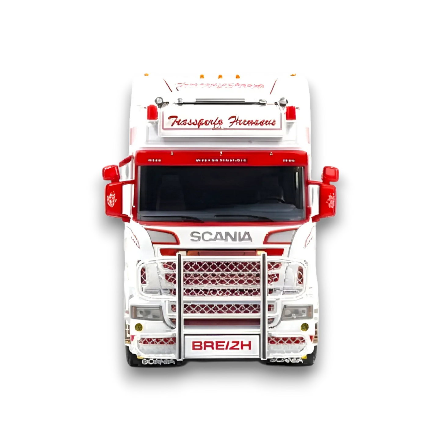 Flame Scania Car Carrier Transport Truck Red White 1:64 - Limited to 299 Pcs - ToylandEU