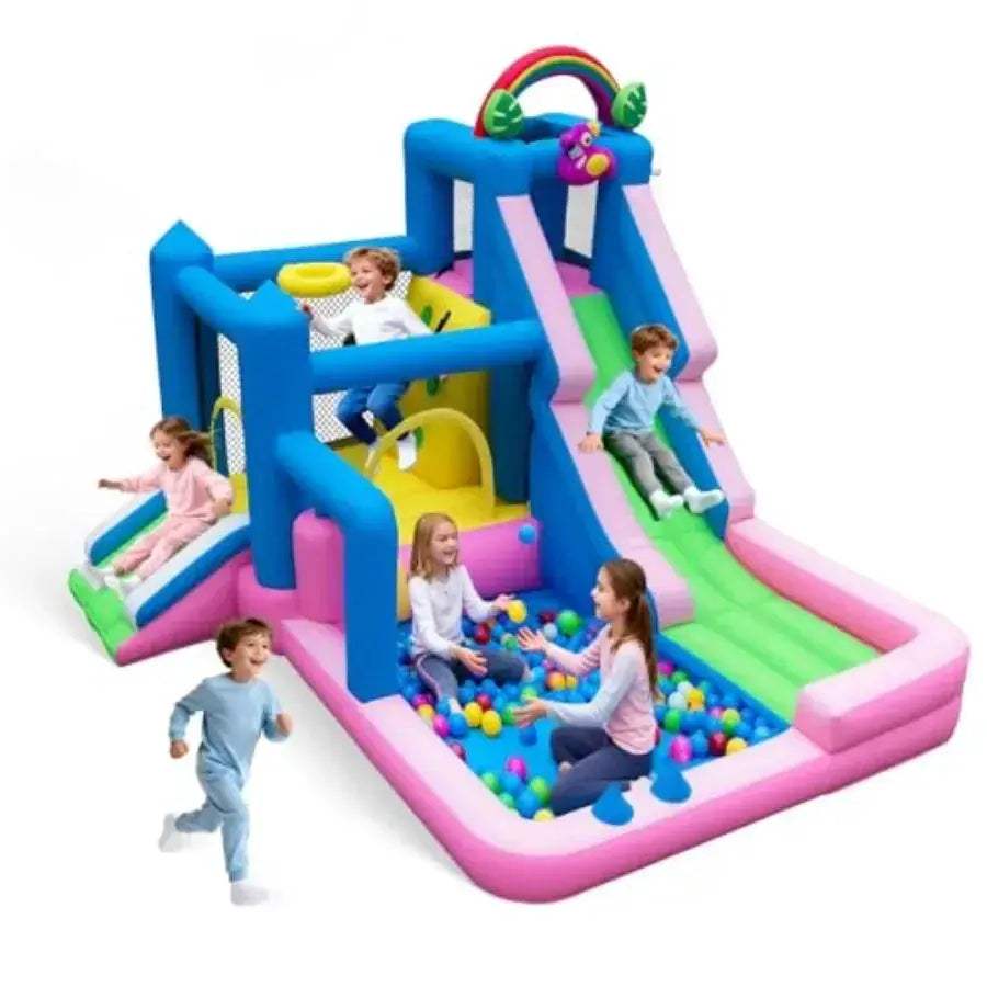 Flamingo 10-In-1 Inflatable Bounce House With Dual Slides - ToylandEU