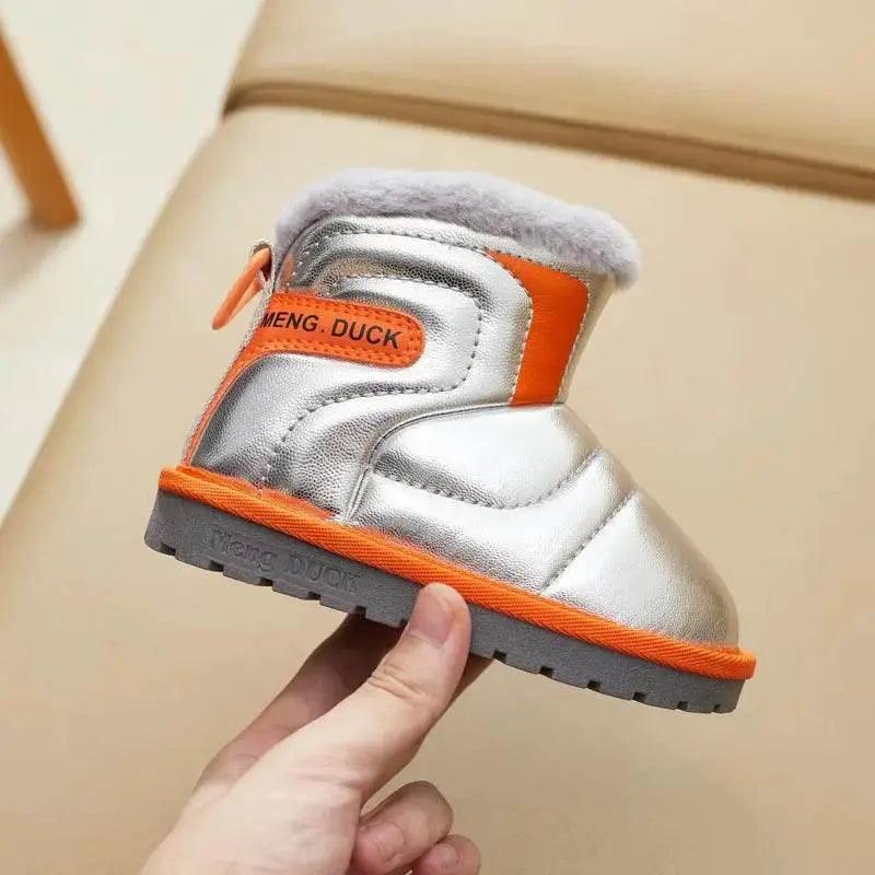  Waterproof Girls' Winter Snow Boots with Plush Lining - Stylish Leather and Anti-Slip Short Booties for Children -  ToylandEU™