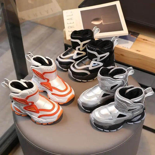  Waterproof Plush Winter Ankle Boots for Kids - Non-Slip Fashion Footwear for Boys and Girls -  ToylandEU™