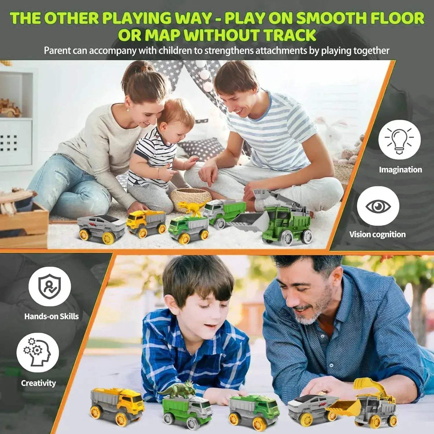 Flexible Dinosaur Car Track With LED Lights For Kids - ToylandEU