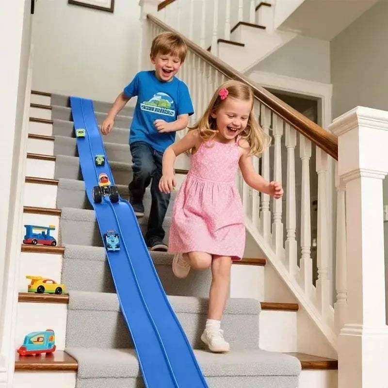 Flexible Race Car Ramp Track With Two Cars Sensory Toy - ToylandEU